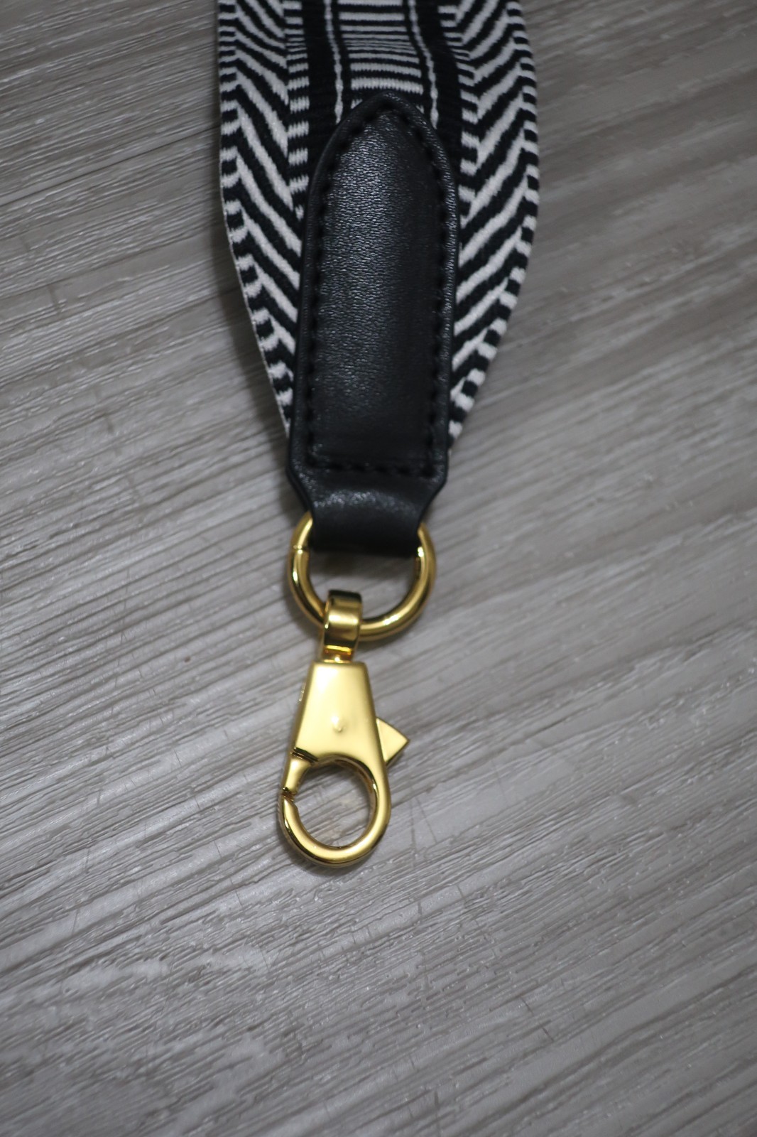 Black Pattern Canvas Strap with Gold Buckles 100 cm Brand New