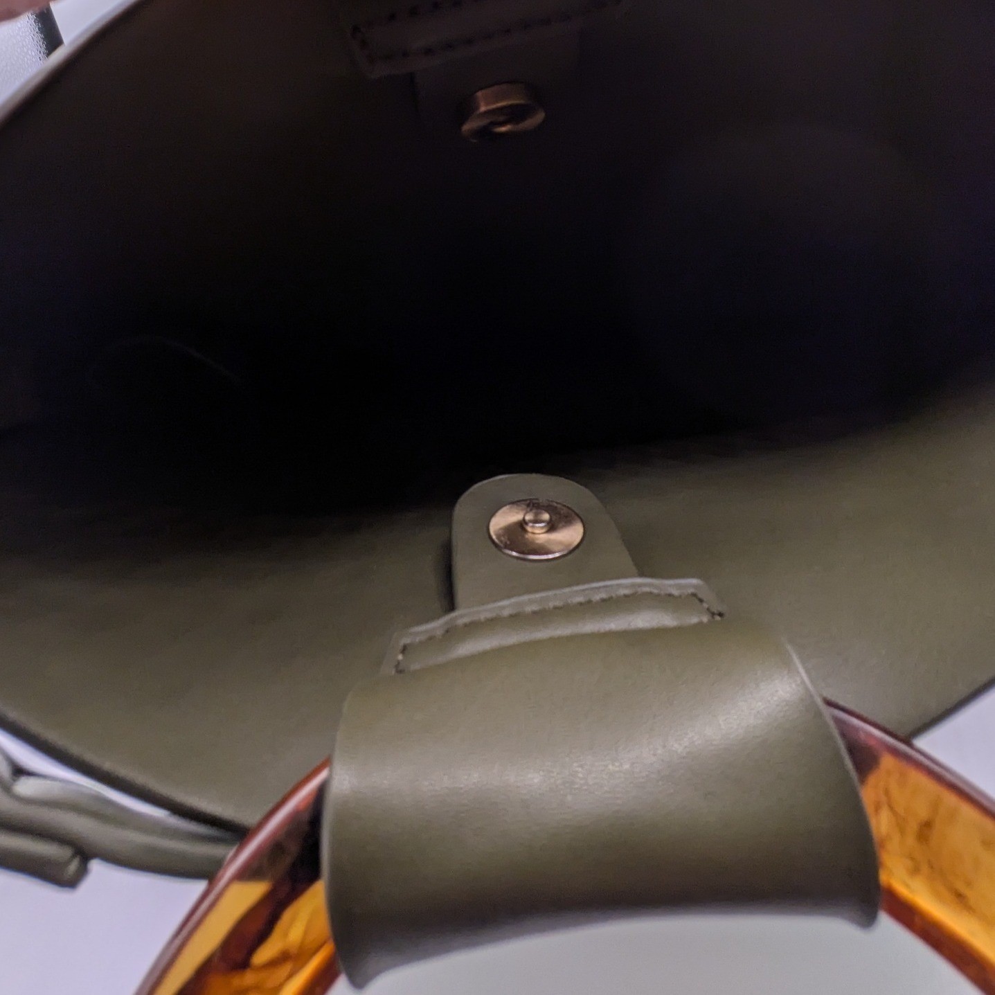 Anthropologie $68 Green Tortoiseshell Ring Lucite-Handled Tote Crossbody Bag