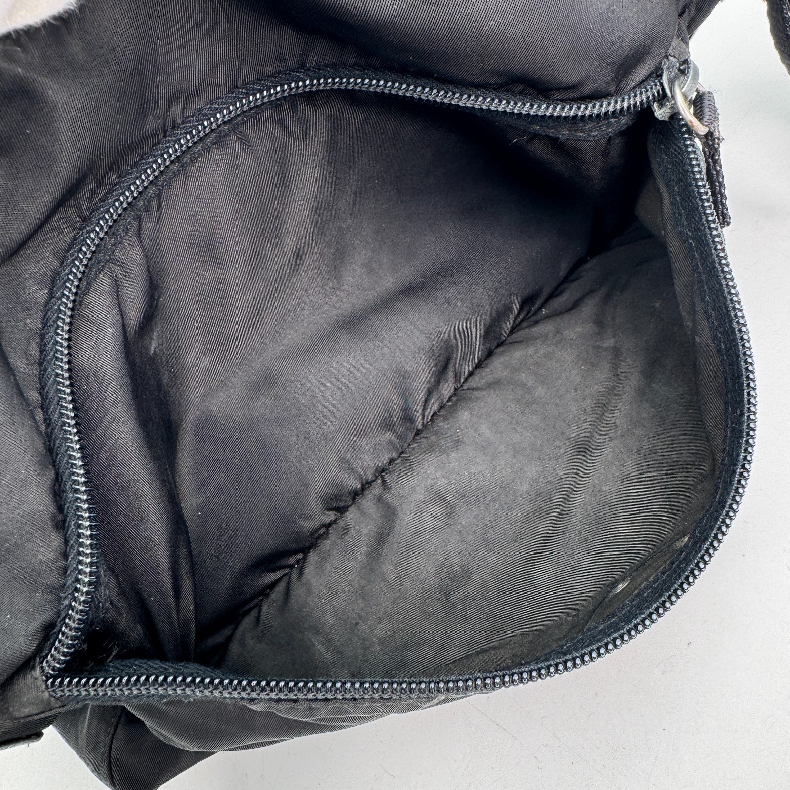 PRADA Tessuto Nylon Shoulder Bag Black with Triangle Logo