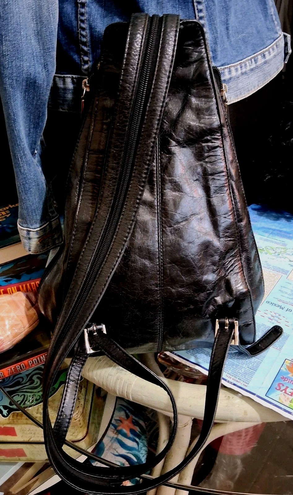 HOBO The ORIGINAL Convertible Black Leather Backpack to Single Strap SlingBag