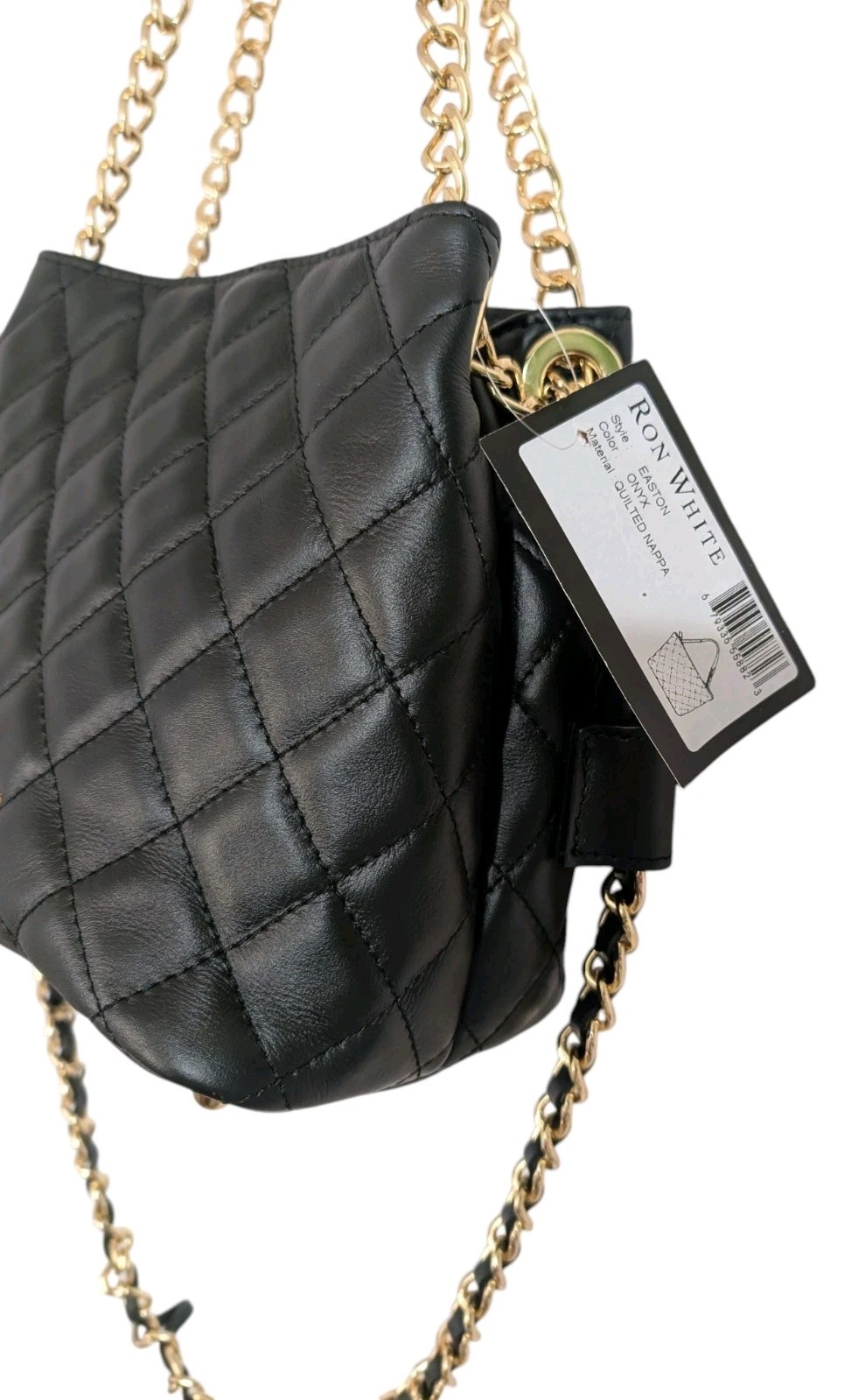Ron White Easton Quilted Nappa Leather Satchel Bag-Black-NWT-Orig. Price $395