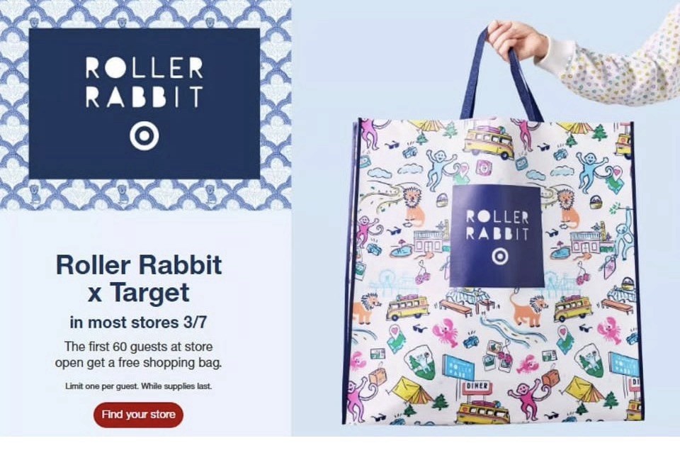 Roller Rabbit x Target Exclusive Shopping Bag In Hand Sold Out 3/7/2026