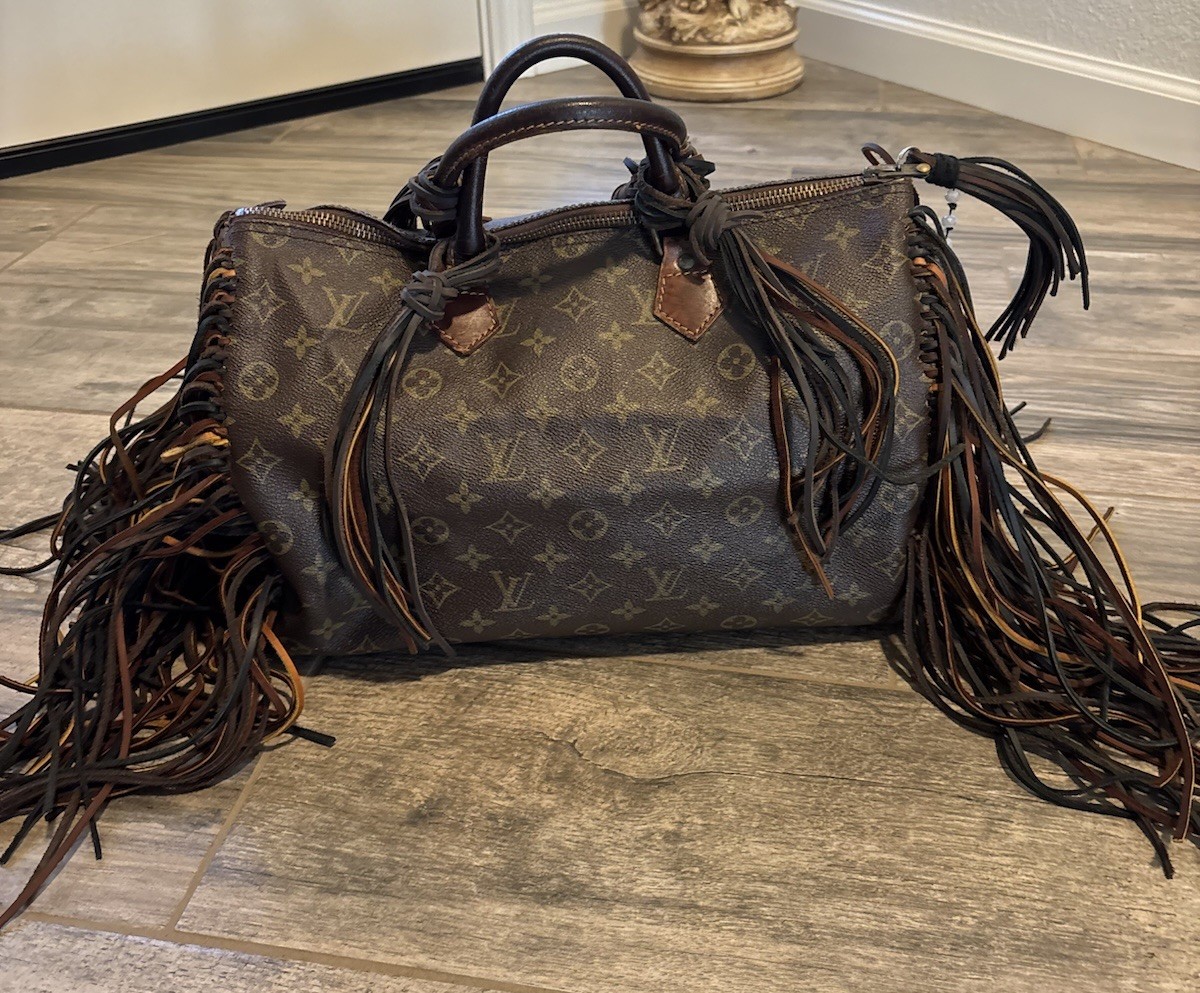 Louis Vuitton Speedy Duffle Brown Leather Customized 341 SA