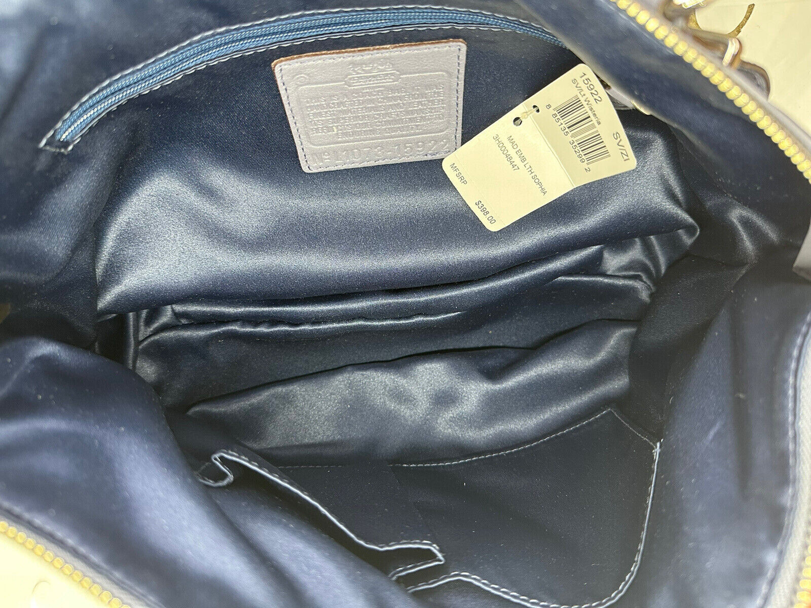 NWT Coach 15922 Wisteria Embossed Signature Madison Sophia Satchel RARE $398