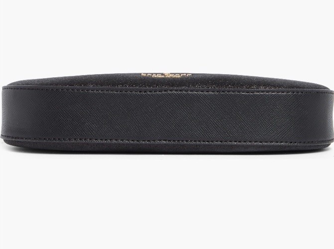 Kate Spade New York Black Shoulder Bag Glitter Accents Zip Closure Gold HW