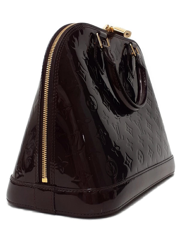 Louis Vuitton Alma M91611 Patent Leather Amaranth Handbag Women’s #TB3087