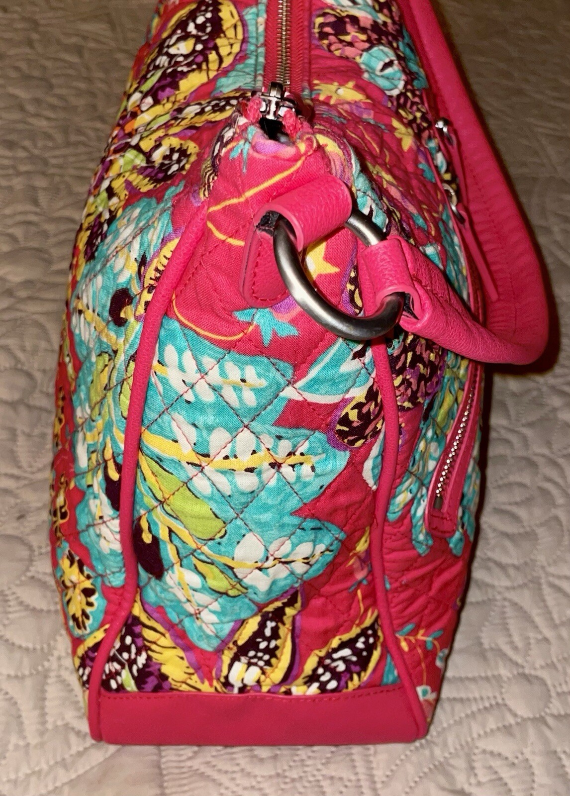 Vera Bradley Shoulder Bag Vivian Hobo Rumba Coral Pink Blue Red Orange Plum Sz L