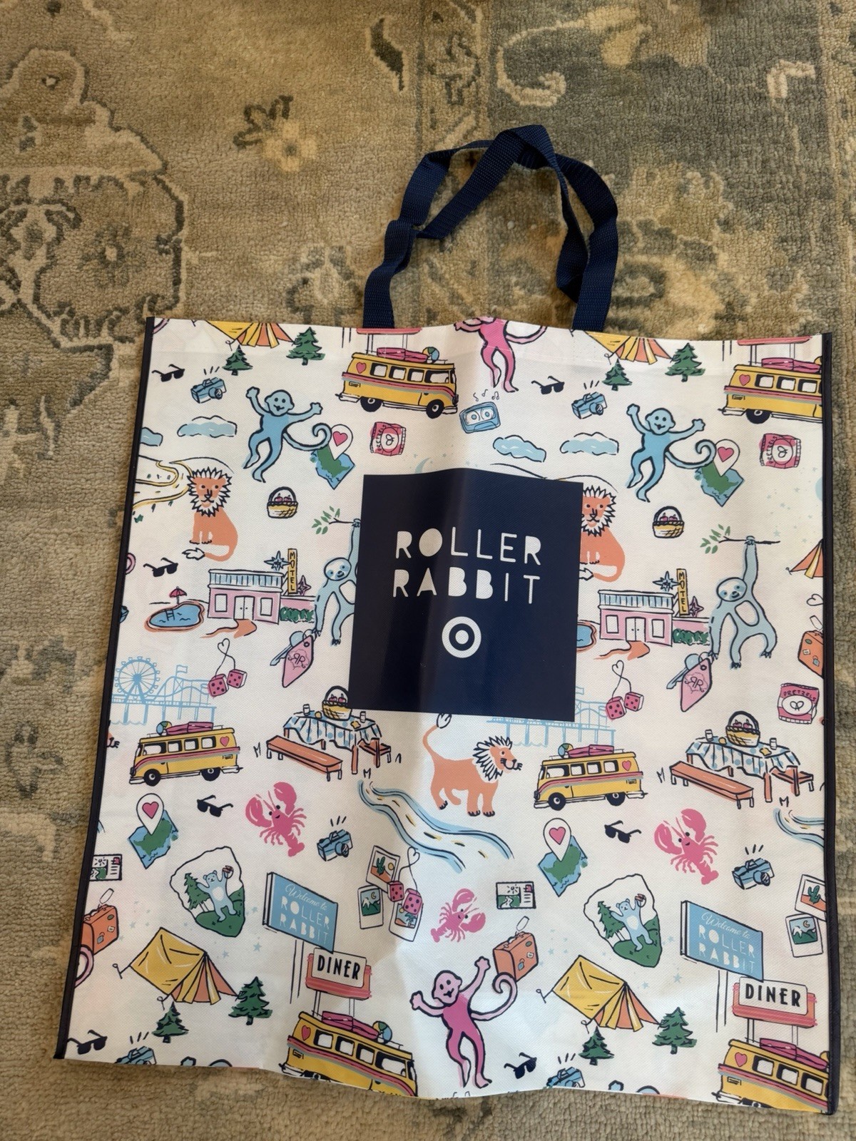 ROLLER RABBIT x TARGET TOTE BAG 24”x24” NEW RARE GIFT REUSABLE BAG