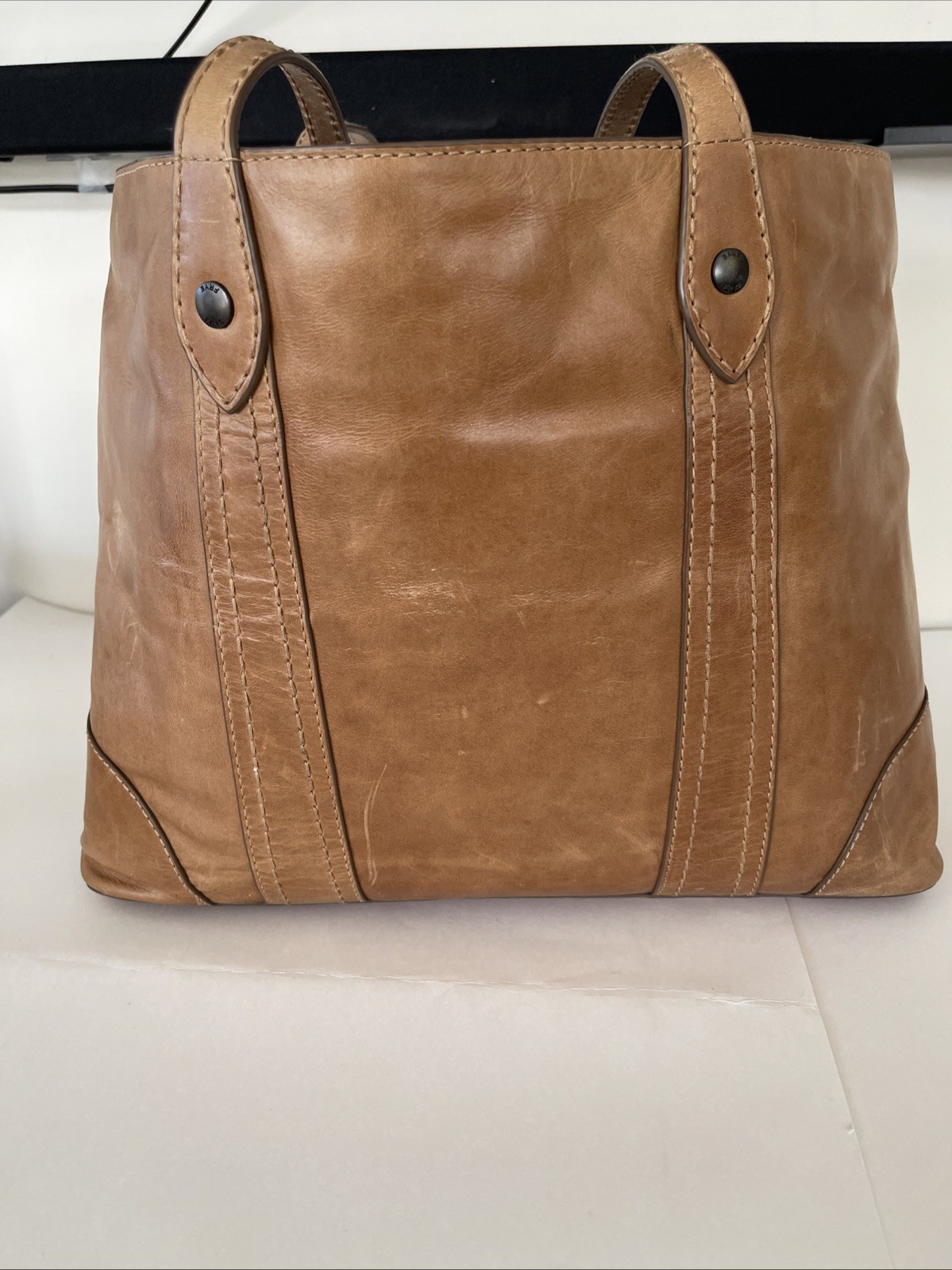 Frye Melissa Large Shopper Tote Bag COGNAC DB181 NWT $358