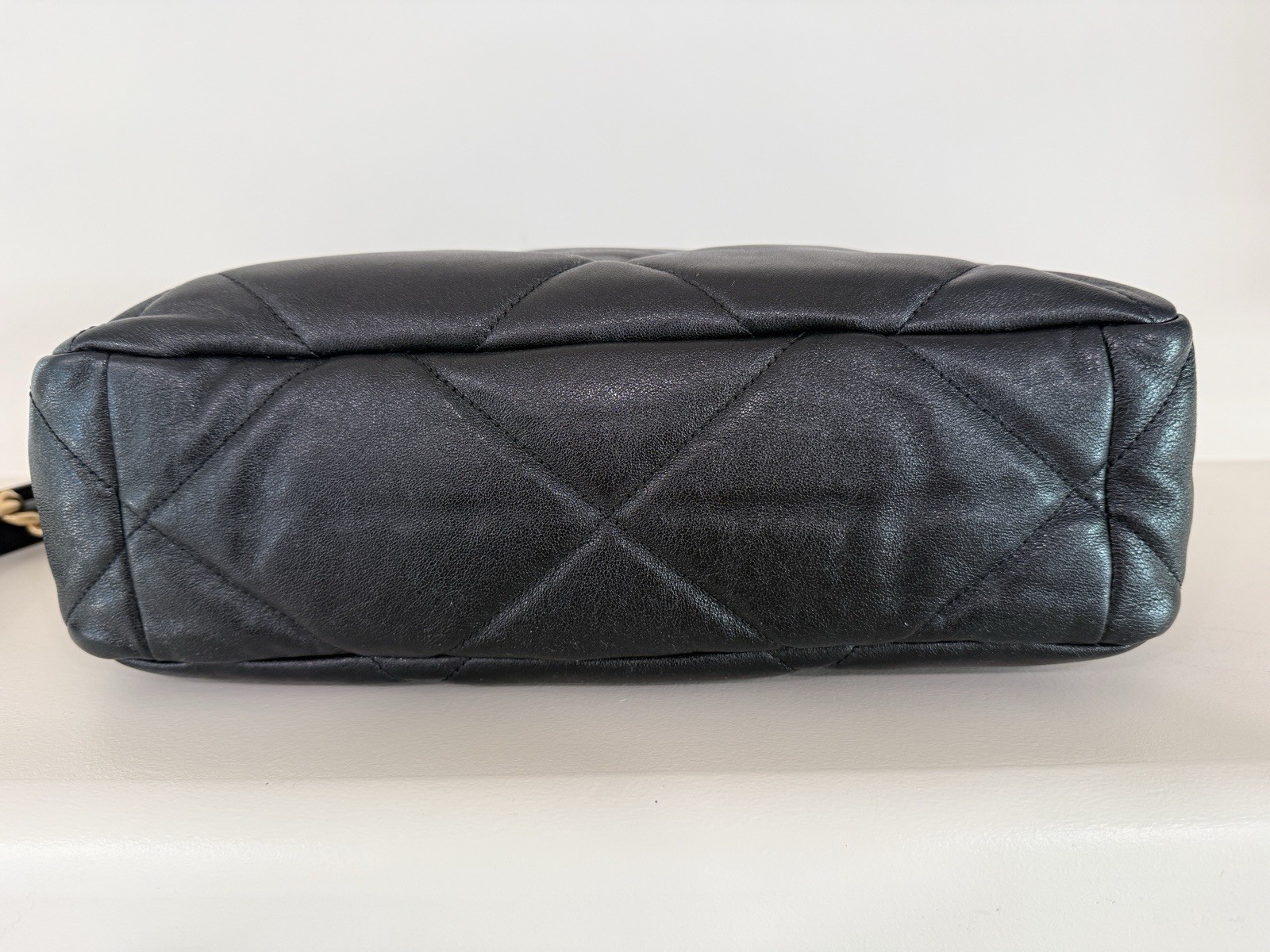Authentic Chanel 19 Large Black Quilted Lambskin Flap Bag