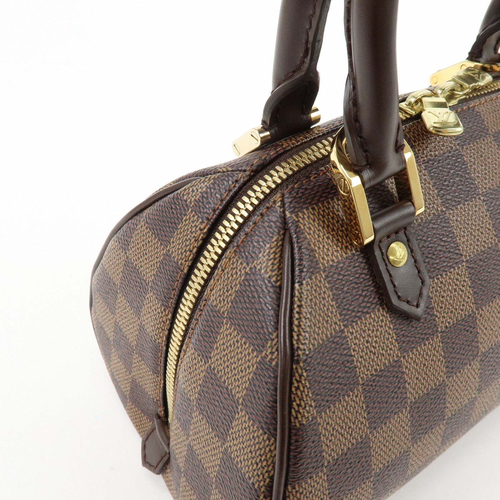 Louis Vuitton Damier Ebene Rivera Mini Hand Bag Brown N41436 Authentic Used F/S