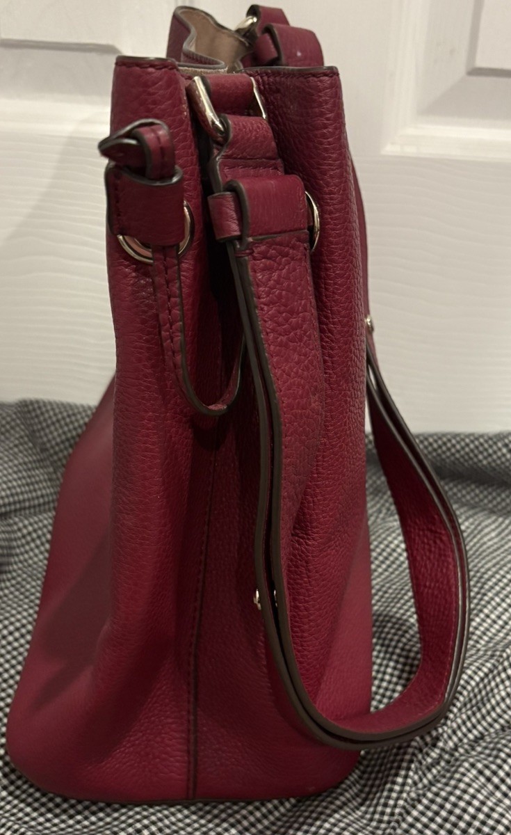 Kate Spade Marti Large Bucket Bag Shoulder Bag Burgundy Maroon Excellent Conditi