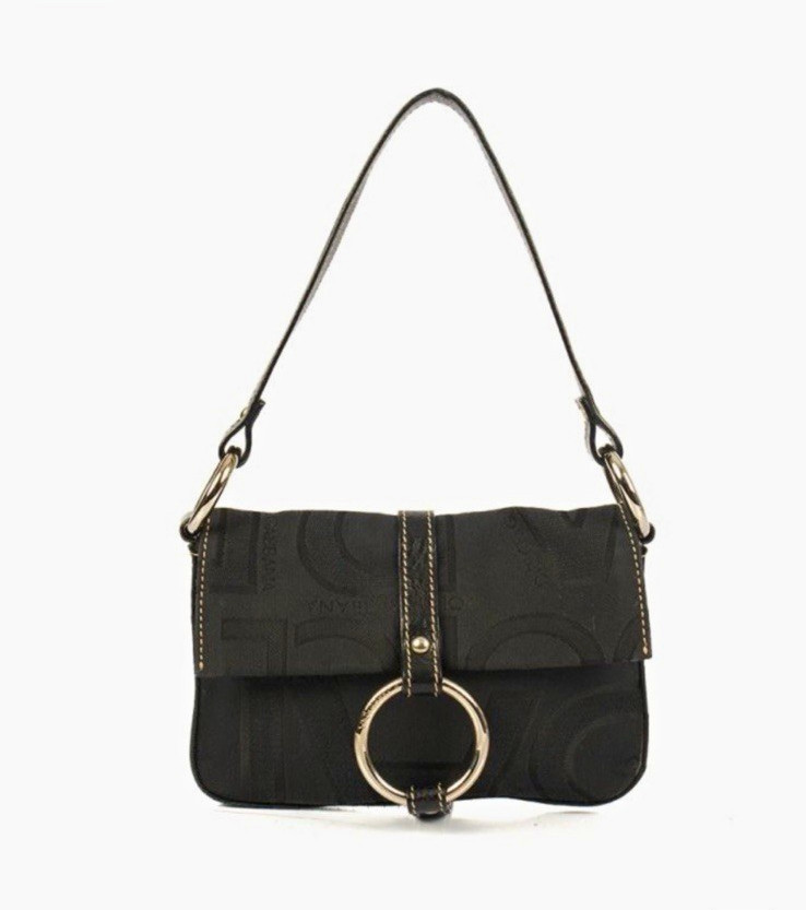Dolce & Gabbana Black Logo Small Shoulder Bag Silver Hardware