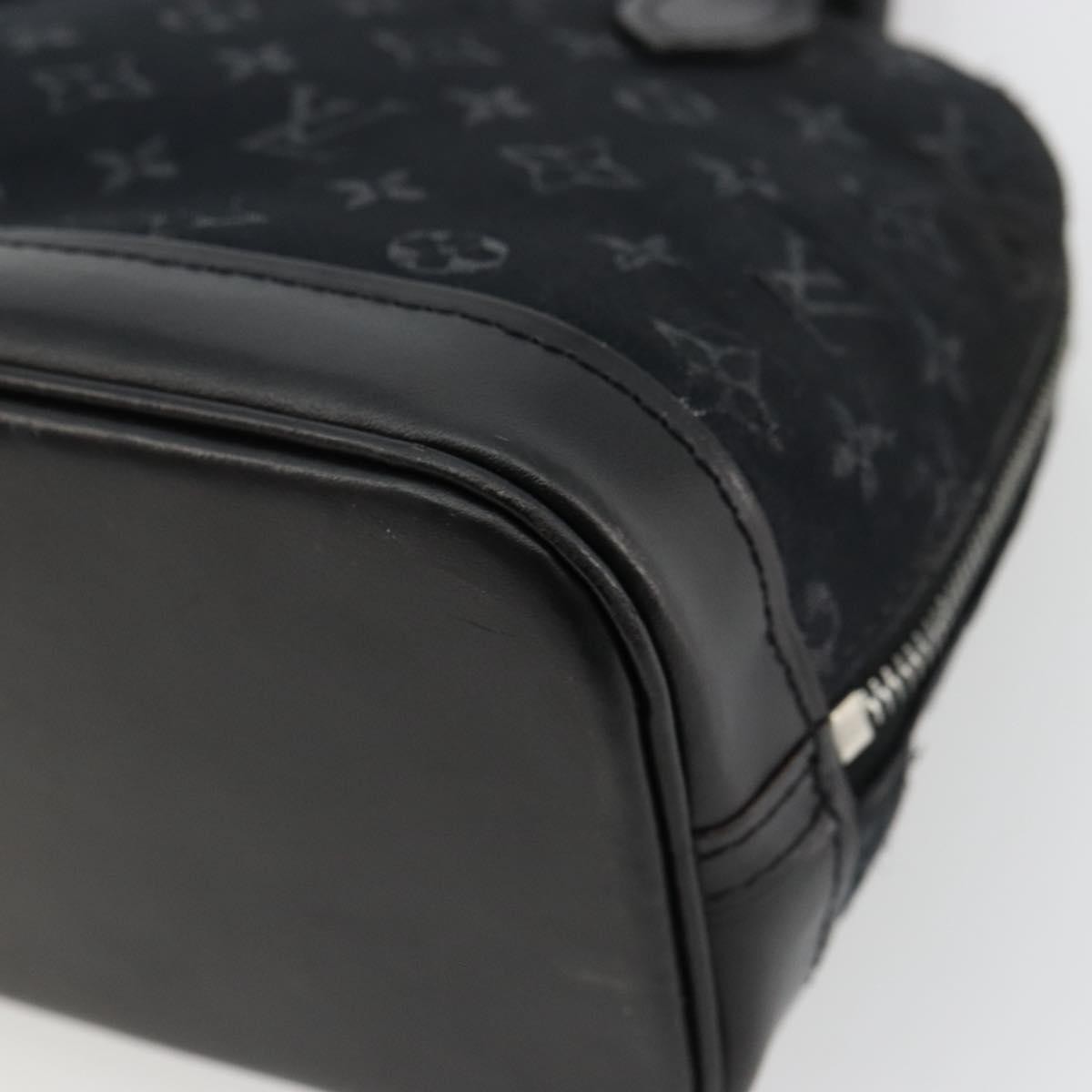 LOUIS VUITTON Monogram Satin Little Alma Hand Bag Black M92146 LV Auth bs35176