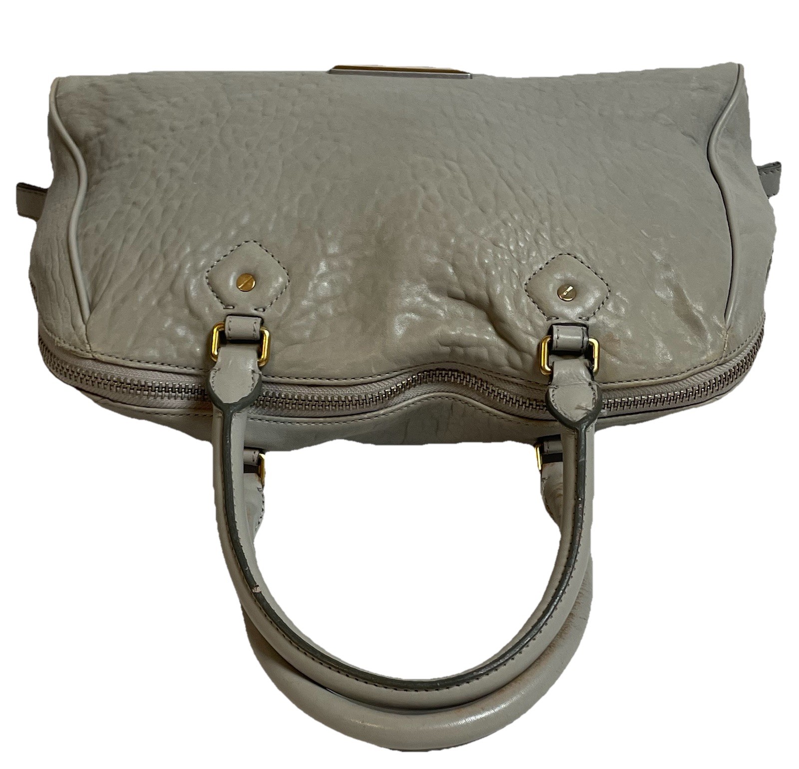 Marc Jacobs Lauren Satchel Crossbody Bag Italian Lamb Leather Expandable Medium