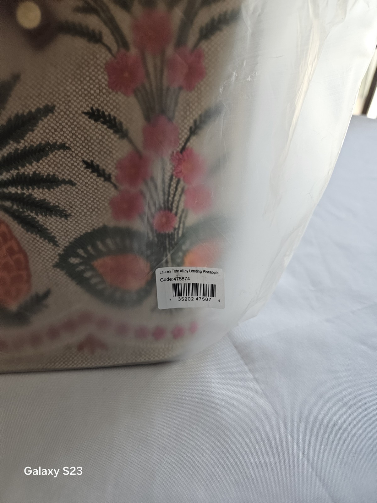 SPARTINA 449 Lauren Tote Allijoy Landing Pineapple NWT