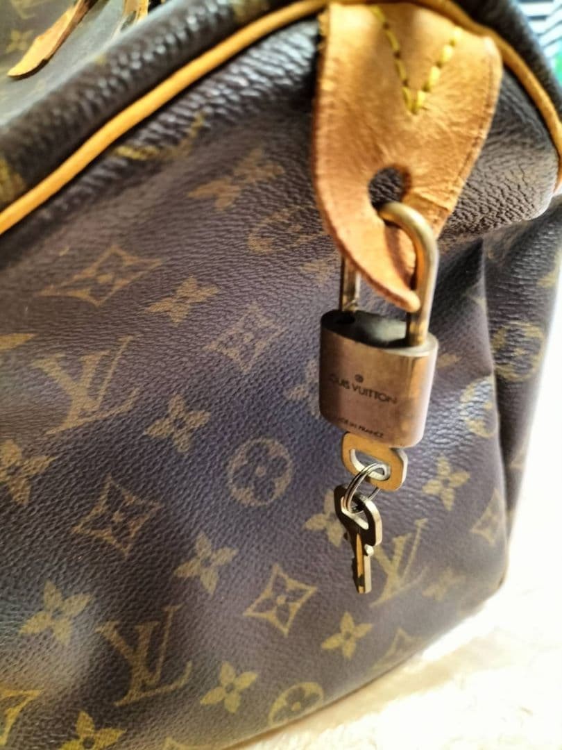 LOUIS VUITTON Monogram Canvas Speedy Bag Nume Leather Trim 34cm L 25cm H 17cm W