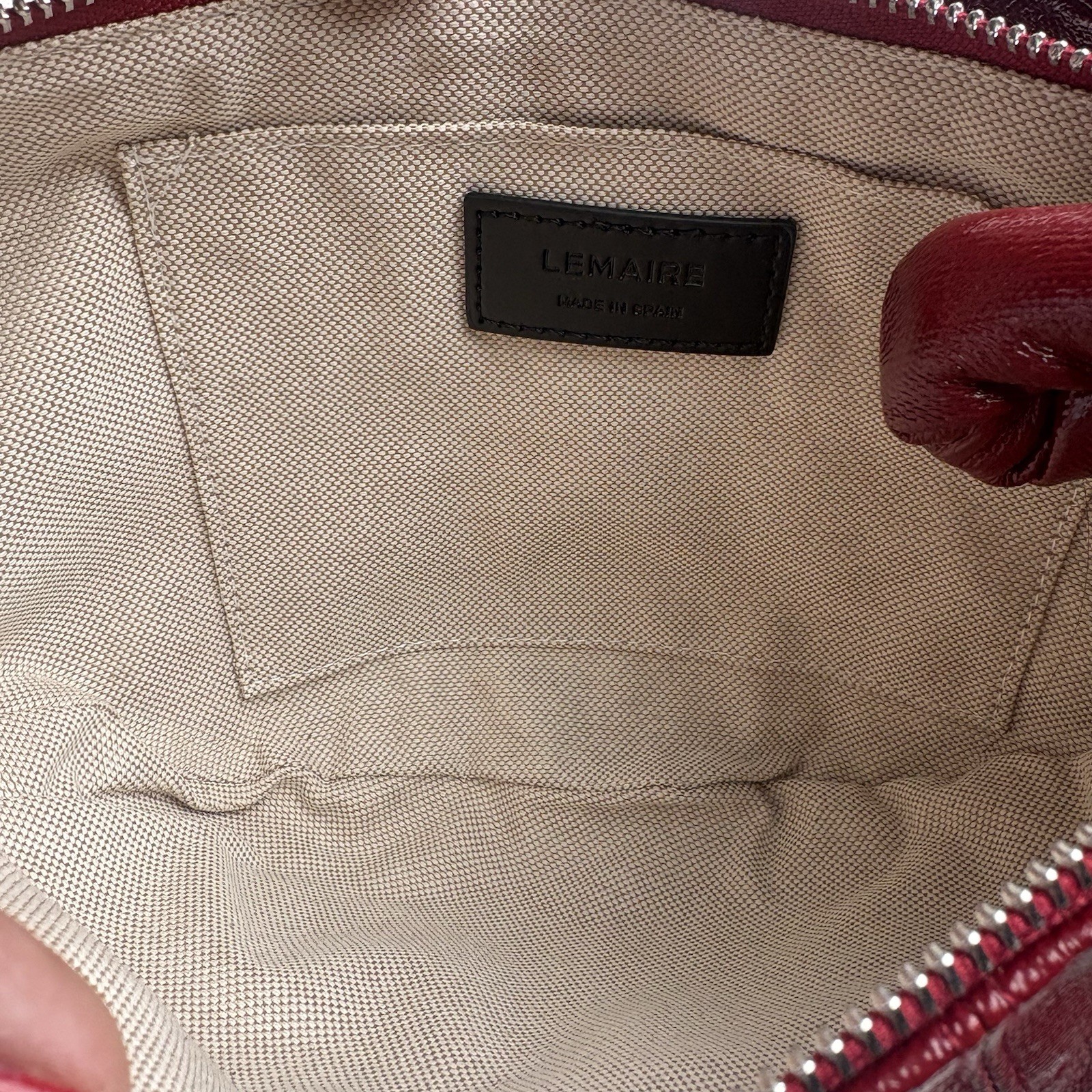 without tags Lemaire Burgundy Leather Croissant Bag G2U