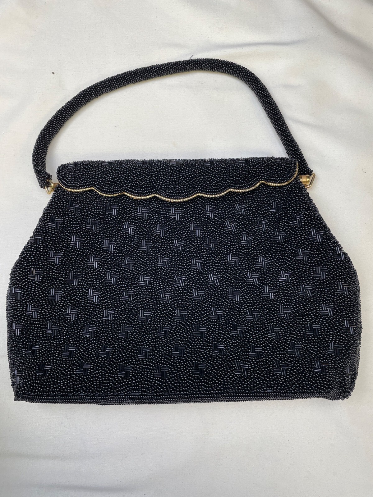 Stephen Chx Womens Black Beaded Evening Purse Handbag SKU 6515