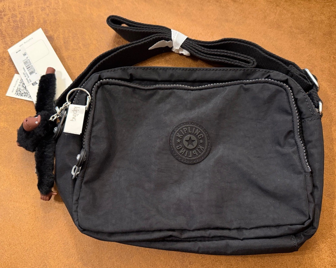 NWT Kipling Silen Shoulder/Crossbody, Black Tonal $94