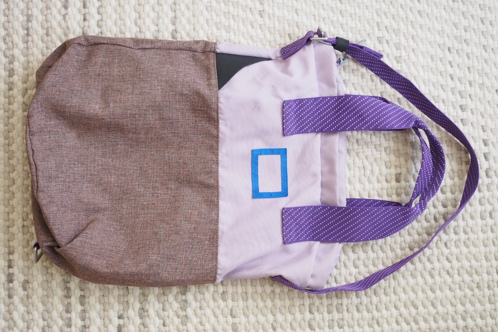 Acne Studios Bla Konst Woods Purple/Gray Bucket Bag Zip Top Shoulder Tote Carry