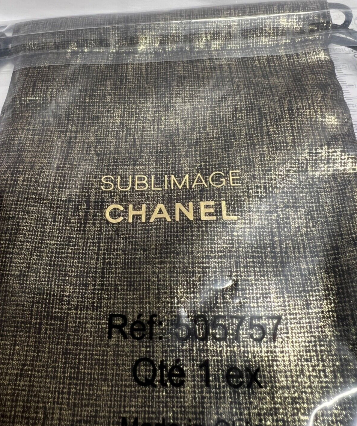 NEW Small Chanel Dust Bag Drawstring 4.5“x 5.5″ BLACK/GOLD AUTHENTIC SEE PIC