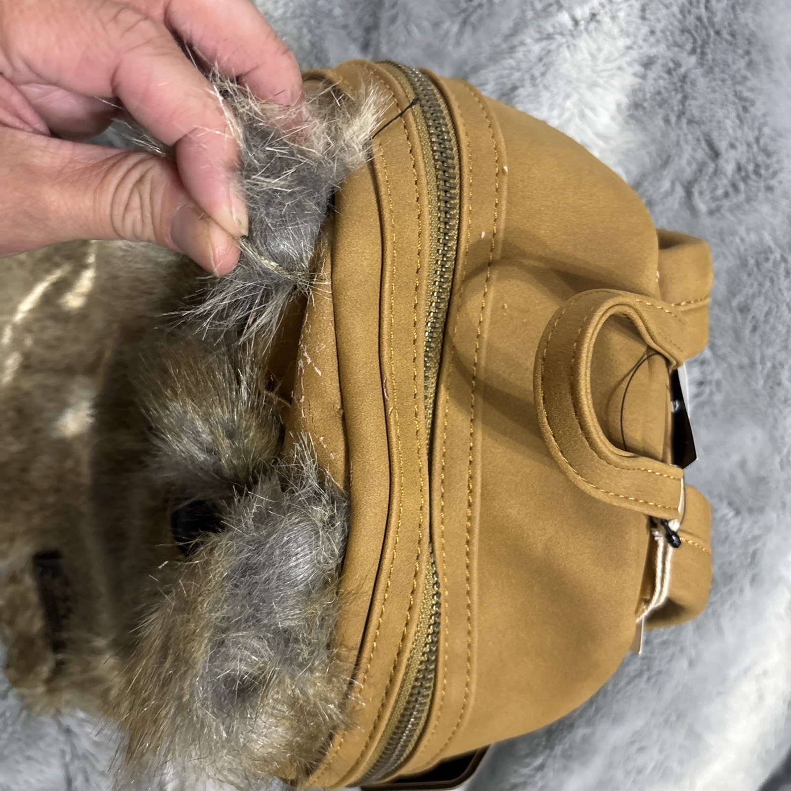 Disney Loungefly Star Wars Wicket Ewok Suede Mini Backpack Used! Heart Logo OG