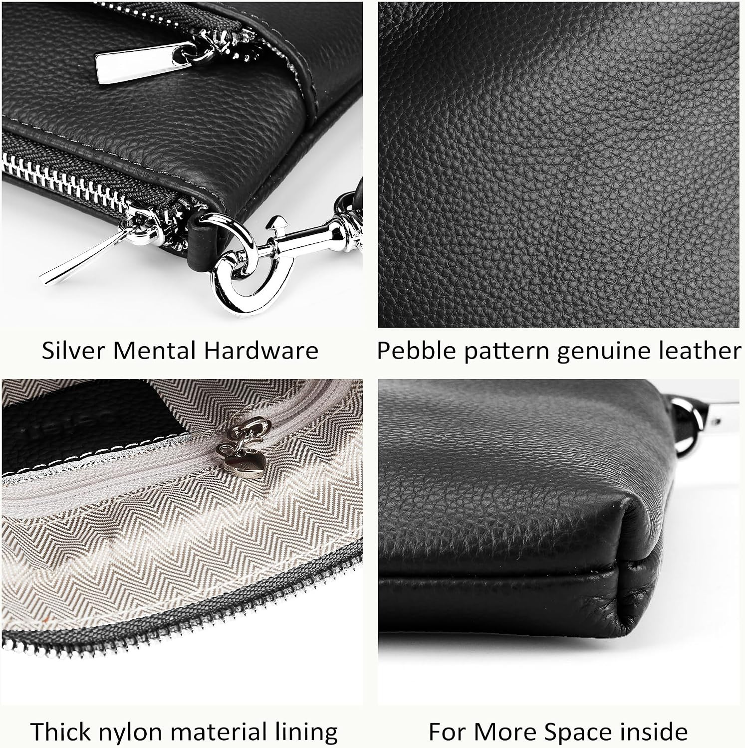 Genuine Leather Crossbody Purses for Women Travel Cross Body Bags Lightweight wi