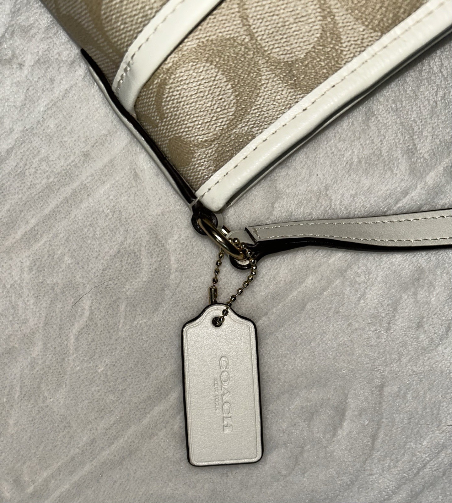 NEW WOT Coach Signature Zip File Khaki F29210 Crossbody Bag Zip Top Hangtag COA