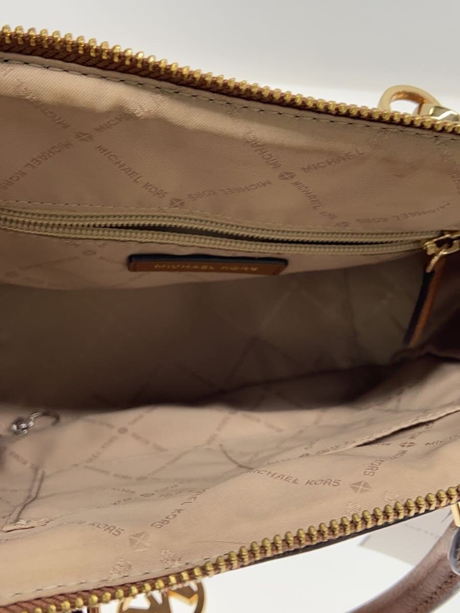 MICHAEL KORS Handbag, PVC, Brown, All-over print, 35F1G4VM2B, 2-way shoulder bag