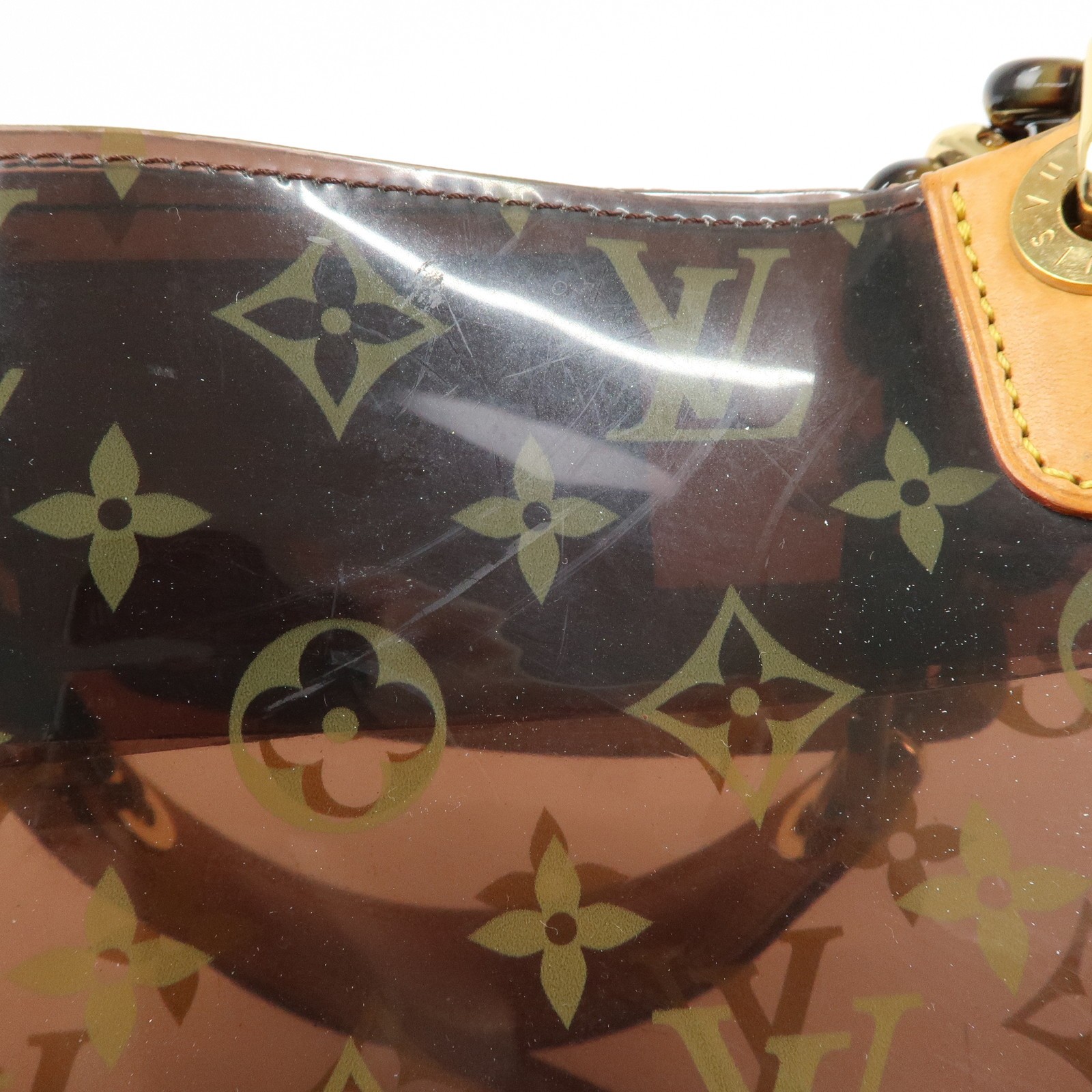 Louis Vuitton Monogram Cabas Ambre PM Tote Bag Clear Brown M92502 Auth Used F/S