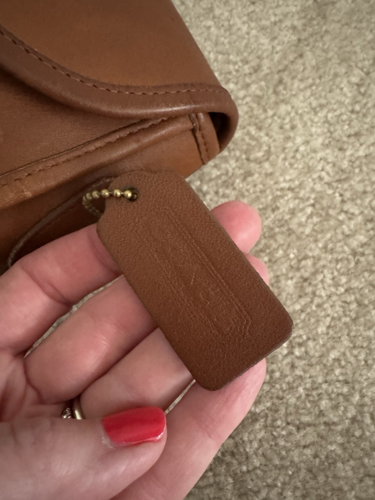 Vintage Coach Bag Devon 9908 Crossbody Shoulder British Tan Leather & Brass