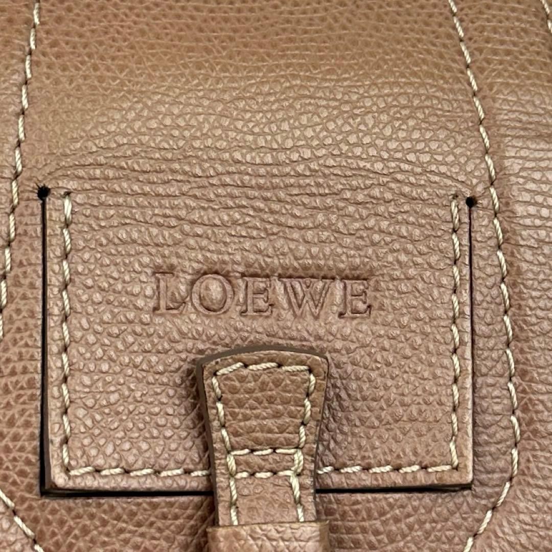 LOEWE Bowling Bag Traveler Repeat Anagram Canvas Leather Clochette Lock Dust Bag