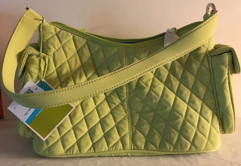 Vera Bradley Retired Key Lime Microfiber Pocket Hobo Rare
