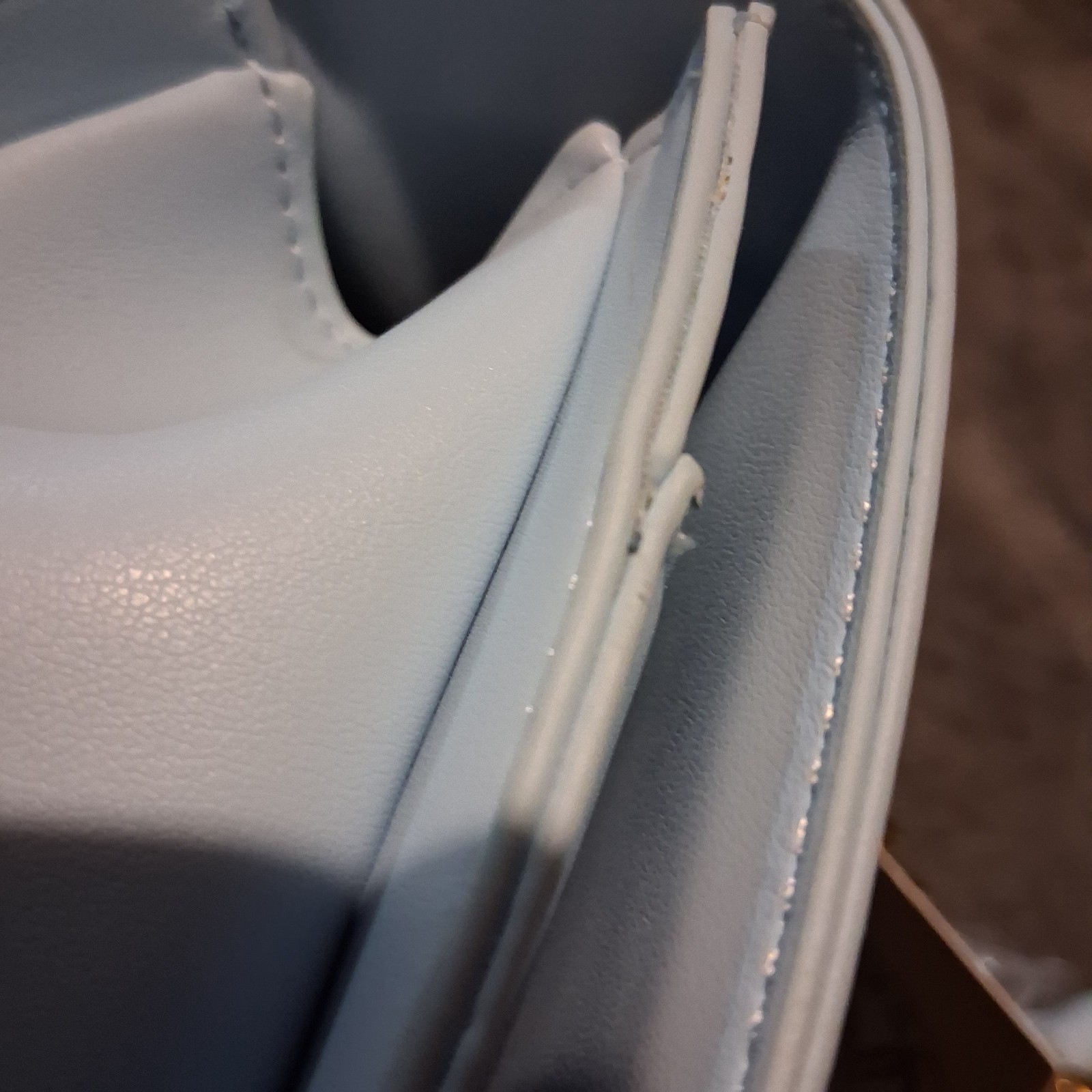 Valentino Orlandi Quilted Crossbody Shoulder Bag Baby Blue Gold Hardware NWT