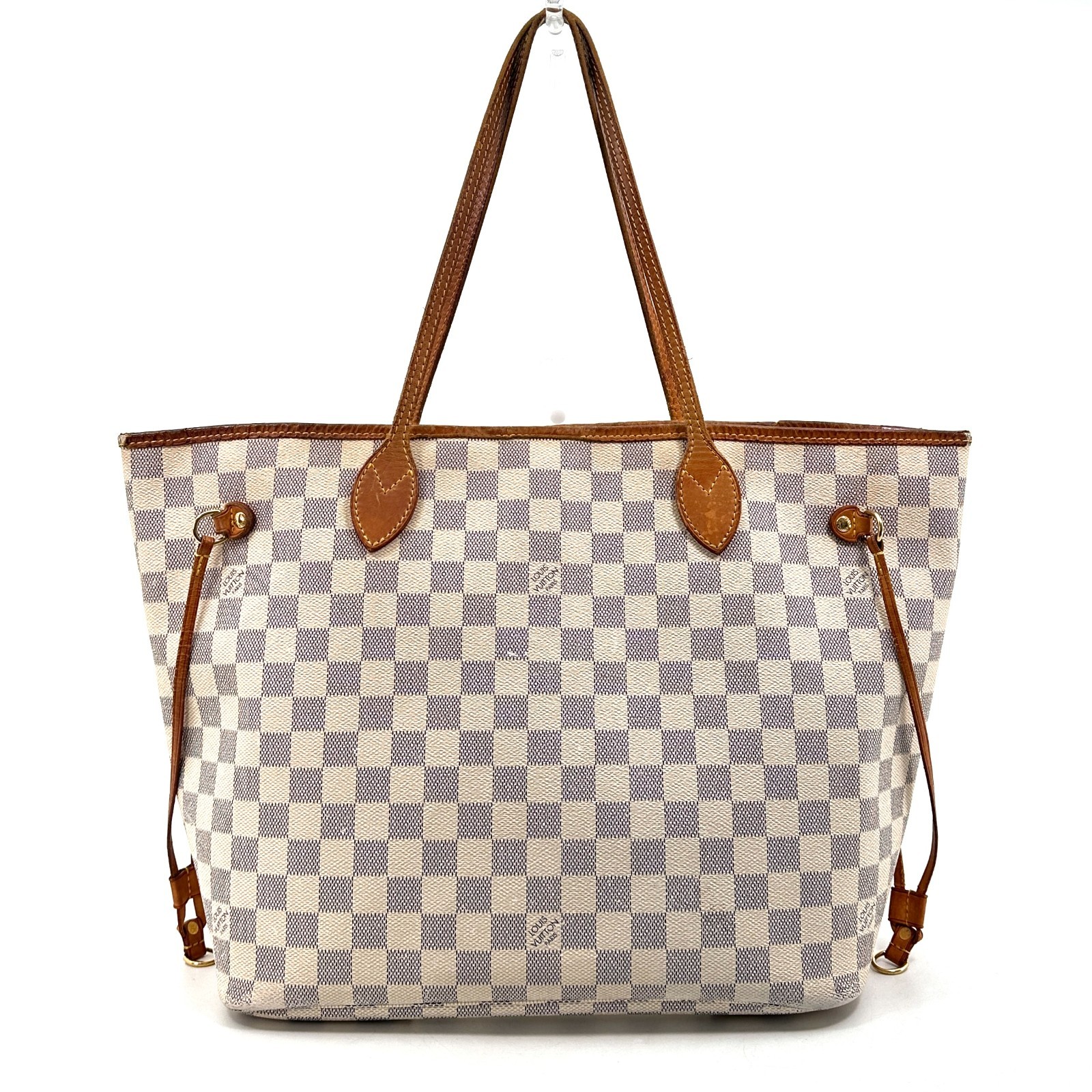 LOUIS VUITTON Neverfull MM Tote Bag PVC Leather Damier Azur Auth France 0316