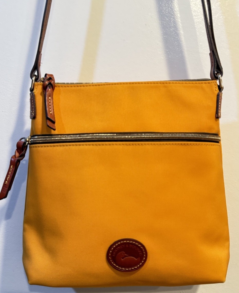 Dooney & Bourke Nylon Orange Tangerine Crossbody Purse Bag Adjustable Strap