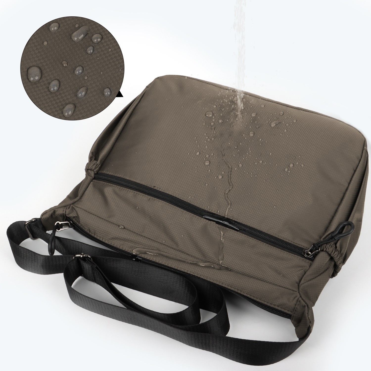 Multi Pocket Purse Lightweight Waterproof Shoulder Handbag Casual Travel Satchel