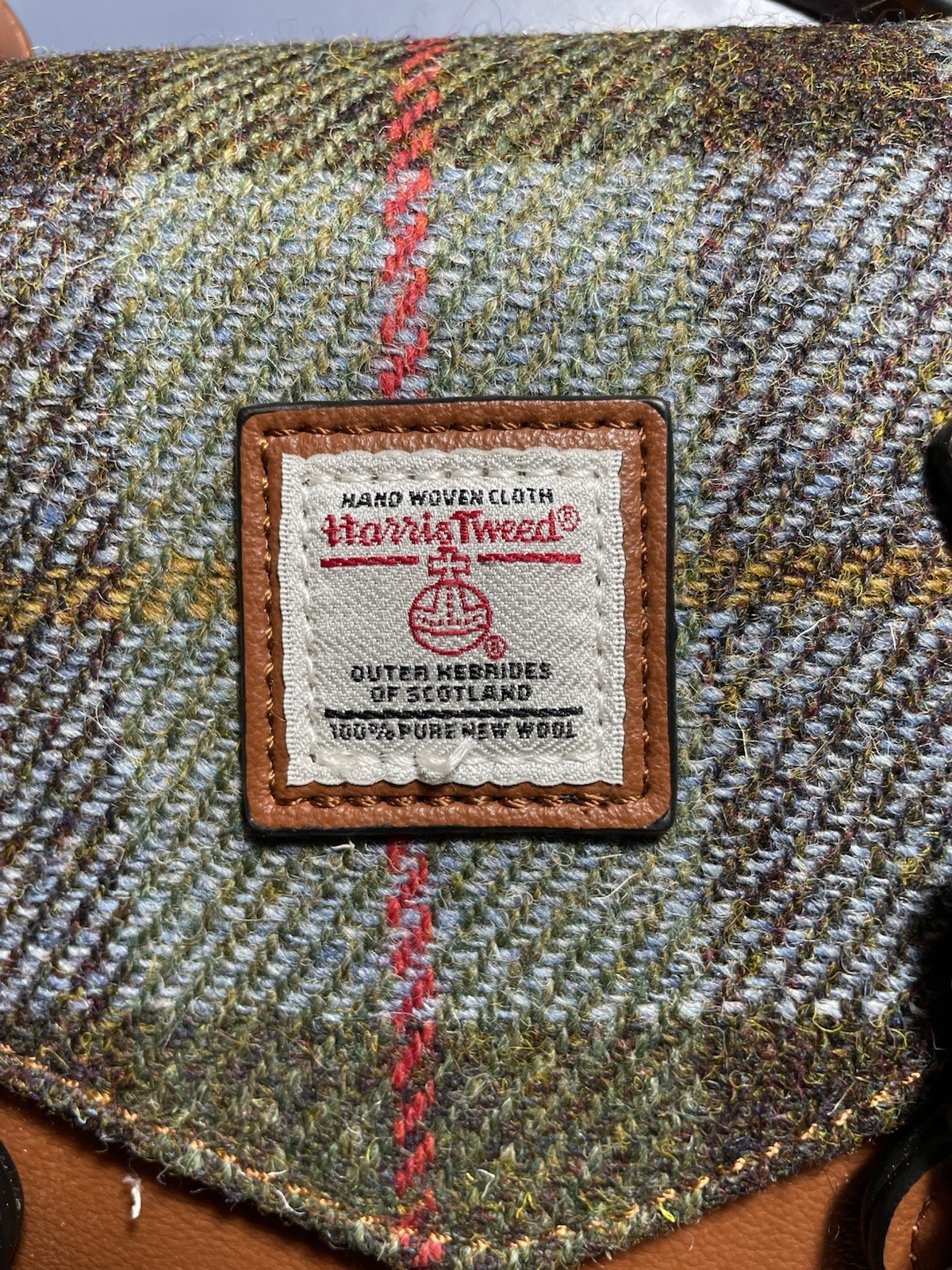 NEW HARRIS TWEED MINI CHESTNUT HERRINGBONE SATCHEL DETACHABLE CHAIN STRAP
