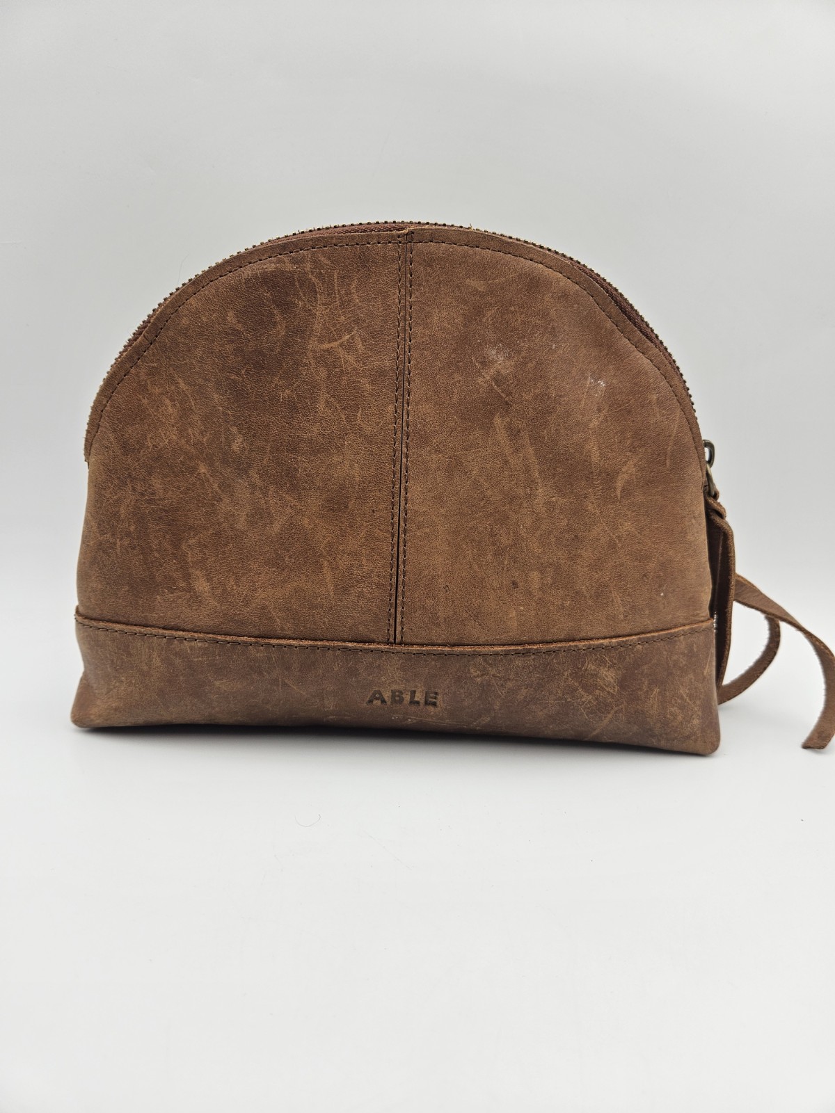 ABLE Natural Handmade Leather Multipurpose Zipper Pouch Bag, Cosmetic Ethiopia