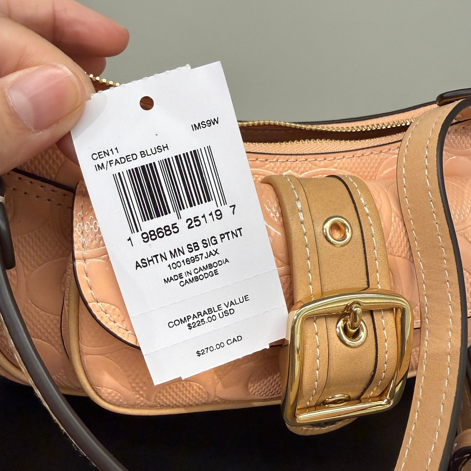 Coach Ashton Mini Shoulder Bag In Signature Leather CEN11 Gold/Faded Blush