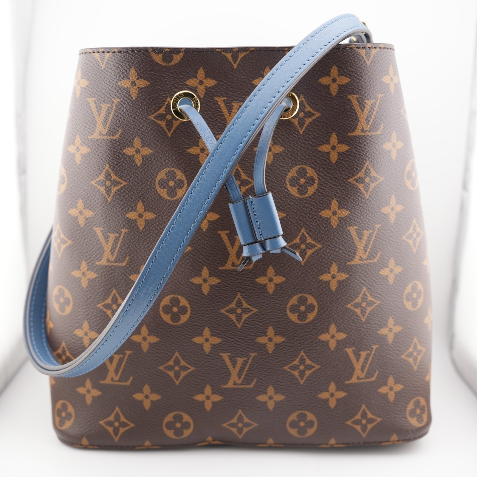 LOUIS VUITTON M43569 Monogram Neonoe Bucket type Shoulder Bag Brown x blue