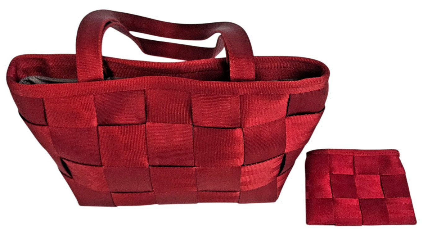 Classic Harveys The Original Seatbeltbag Purse Bag & Coin Purse Boxy Handles Red