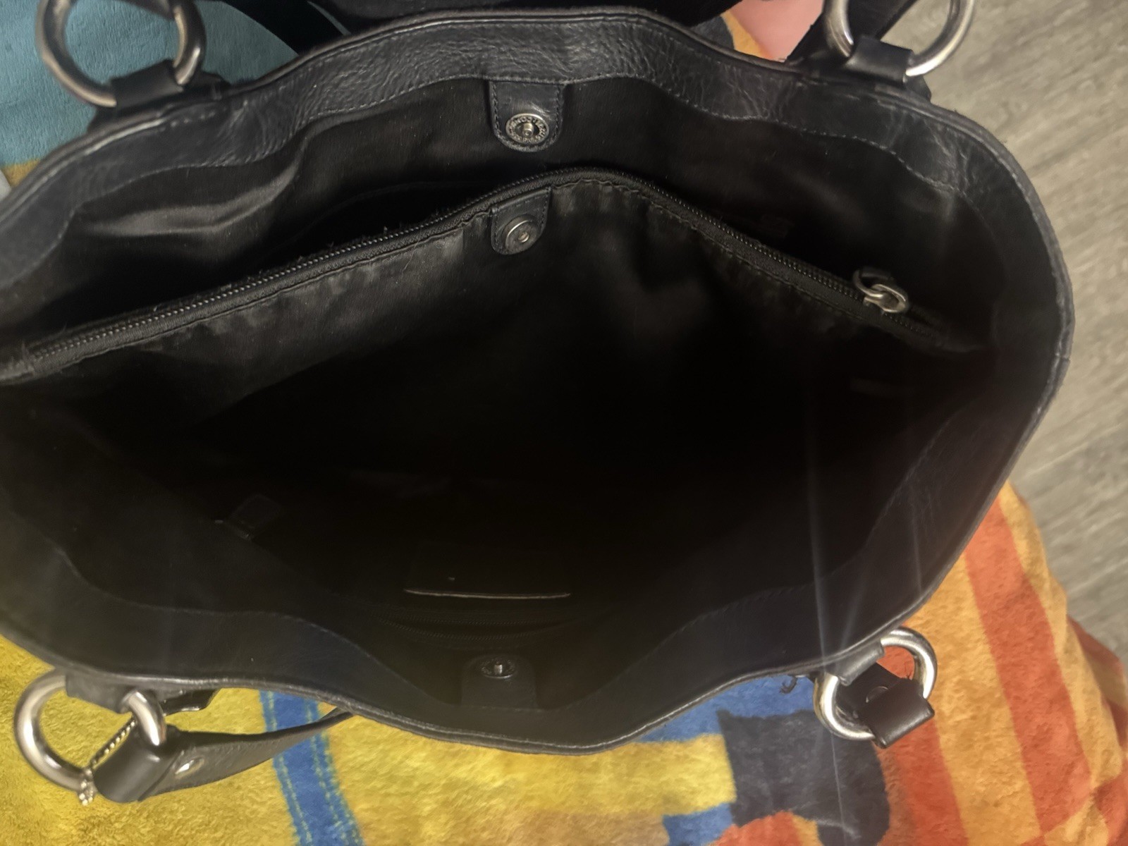 Coach Campbell Signature Shoulder Tote Bag Black