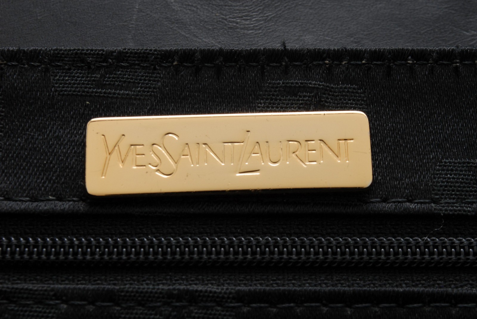 Yves Saint Laurent Handbag Black Leather YSL Vintage