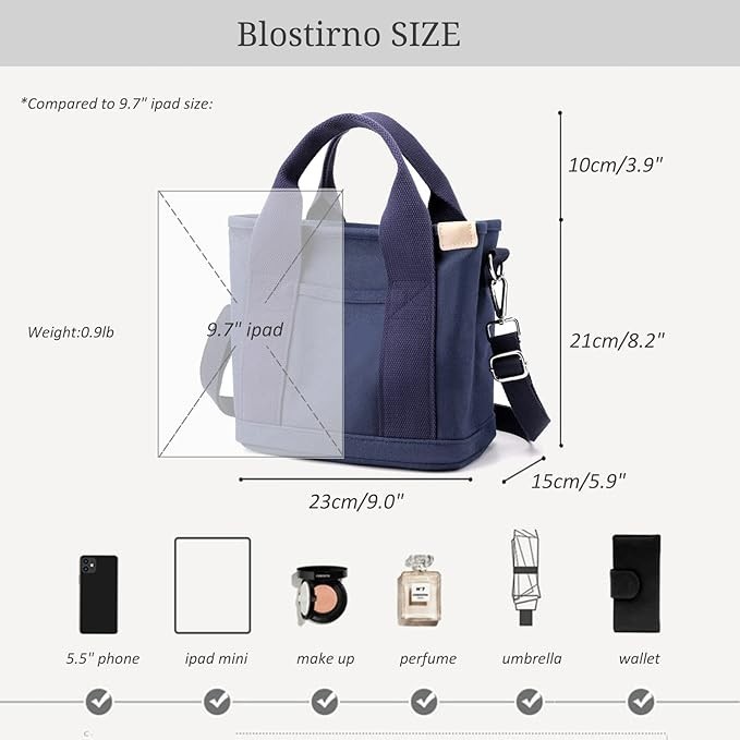 Women’s Small Canvas Tote Bag Stylish Satchel Mini Shoulder Crossbody Bags