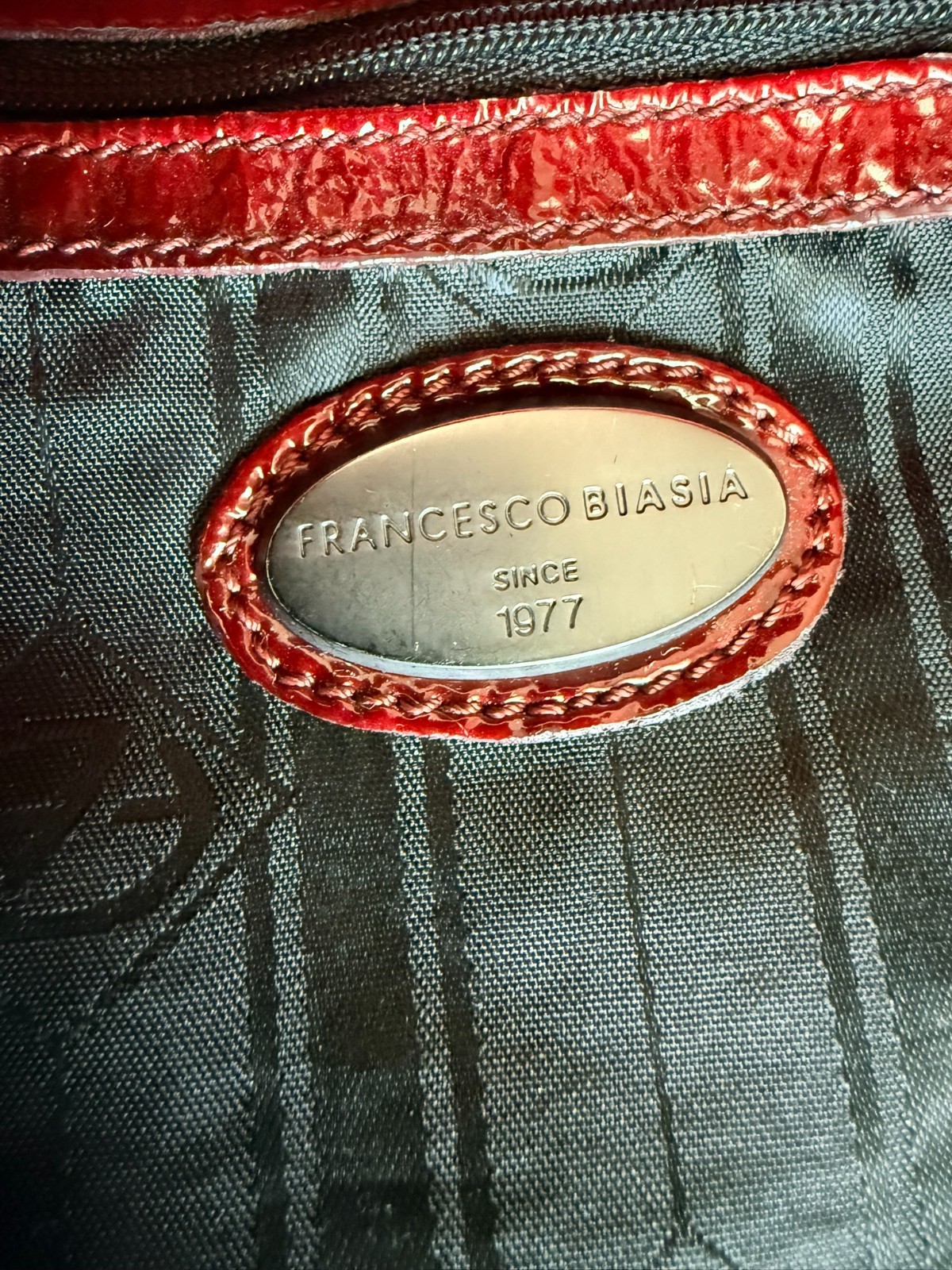 Francesco Biasia Vintage Dana Y2K Red Patent Italian Leather Hobo Purse Bag