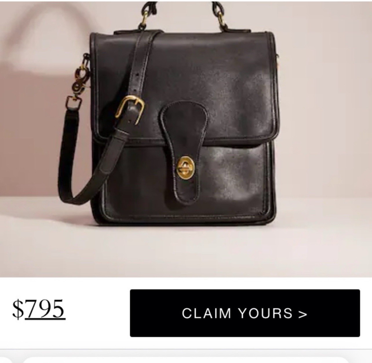 Coach Vintage MediumShoulder Pouch /Station Bag #5130 Black Leather – Pre owned
