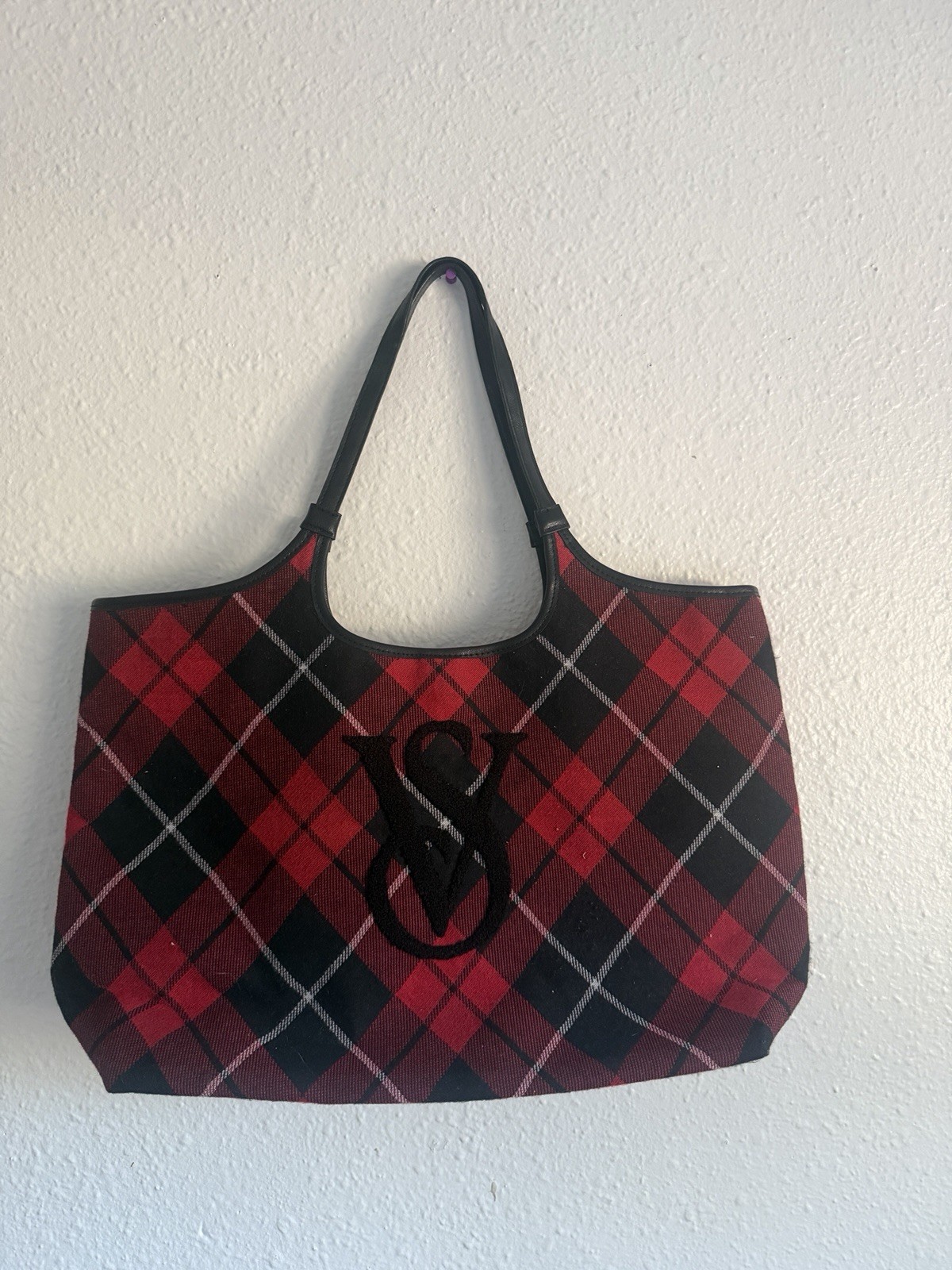 Victoria’s Secret Tartan Red Plaid Large Weekender Tote Bag NWT