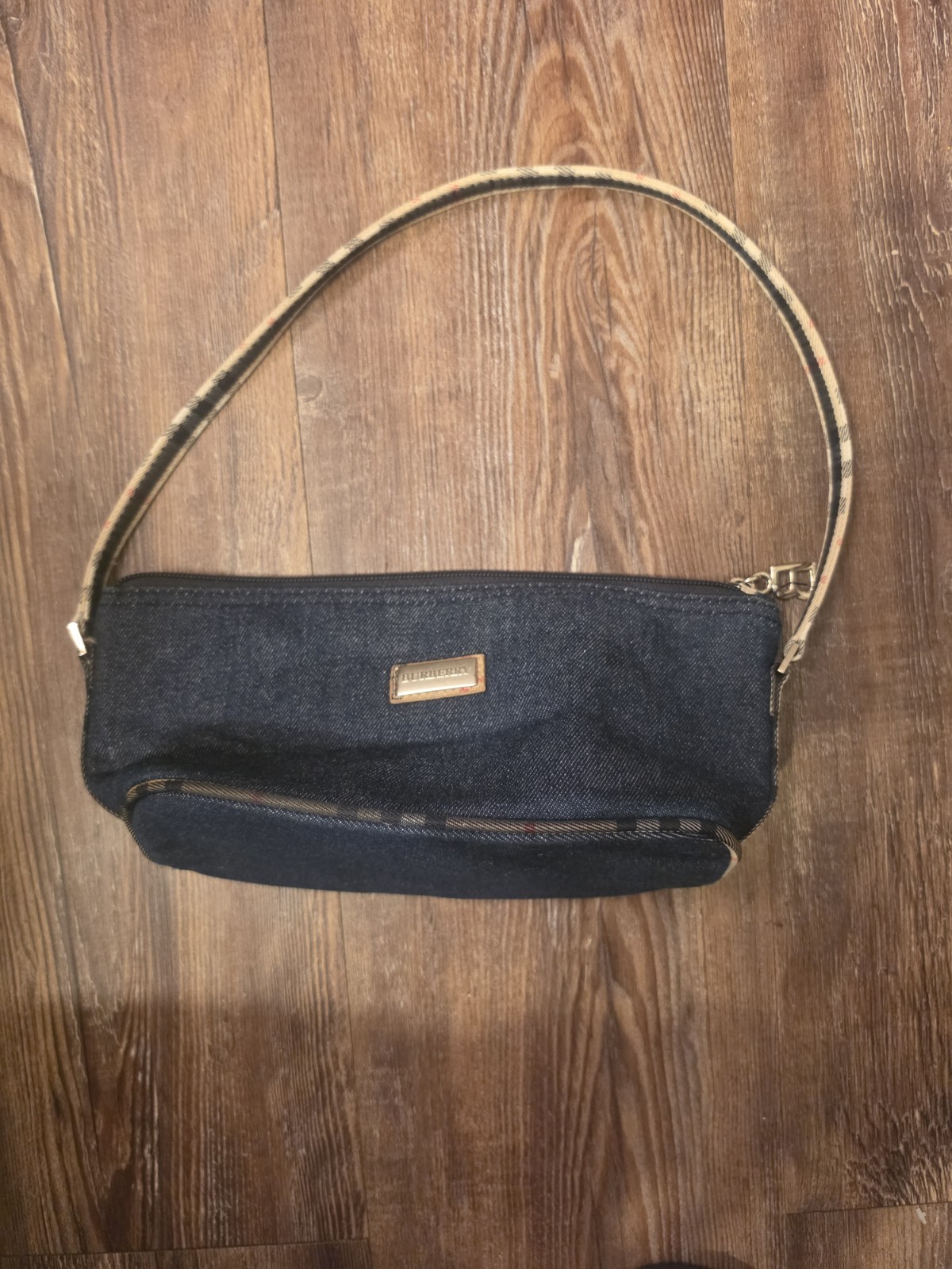 Small Denim And Plaid Purse